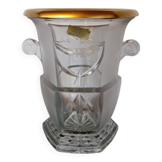 Lorraine Crystal Champagne Bucket with Gold Trim