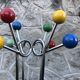 Coat rack in chromed metal and colored balls 1950-1970