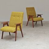 Paire de fauteuils Jaune par Jaroslav Smidek pour Ton (Thonet) Expo 58