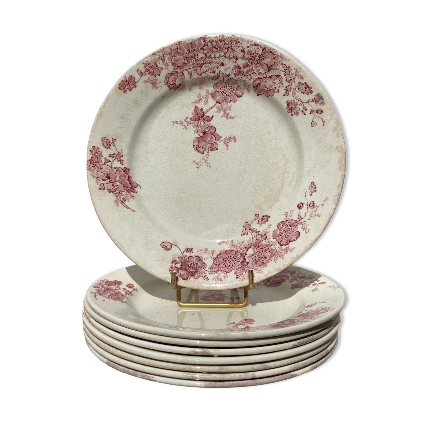 8 flat plates iron earth model Anémone by Bertrand Bordeaux