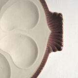 Oyster plate in bubble, fish-shaped signed LONGWY model Copenhagen