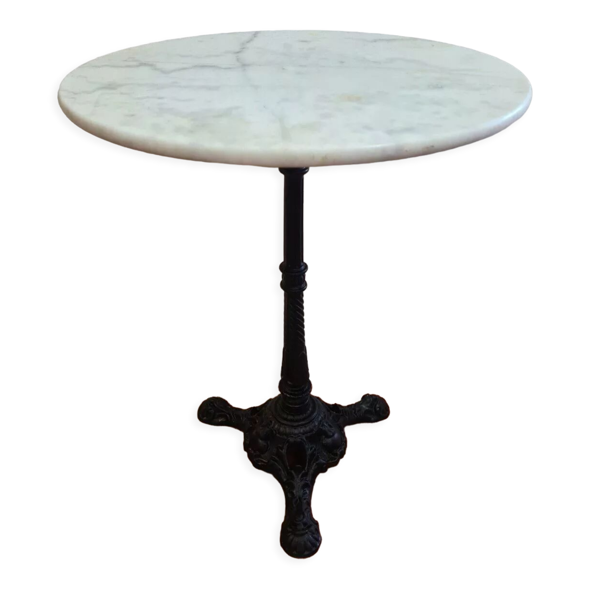 Table in marble and cast iron pedestal table