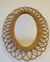 Miroir oval en rotin vintage 60s 70s rosace