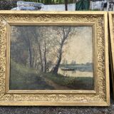 Pair of old paintings signed Henry – Countryside landscapes