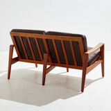Danish leather sofa set by Arne Wahl Iversen for Komfort