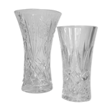 Duo of vintage French crystal vases