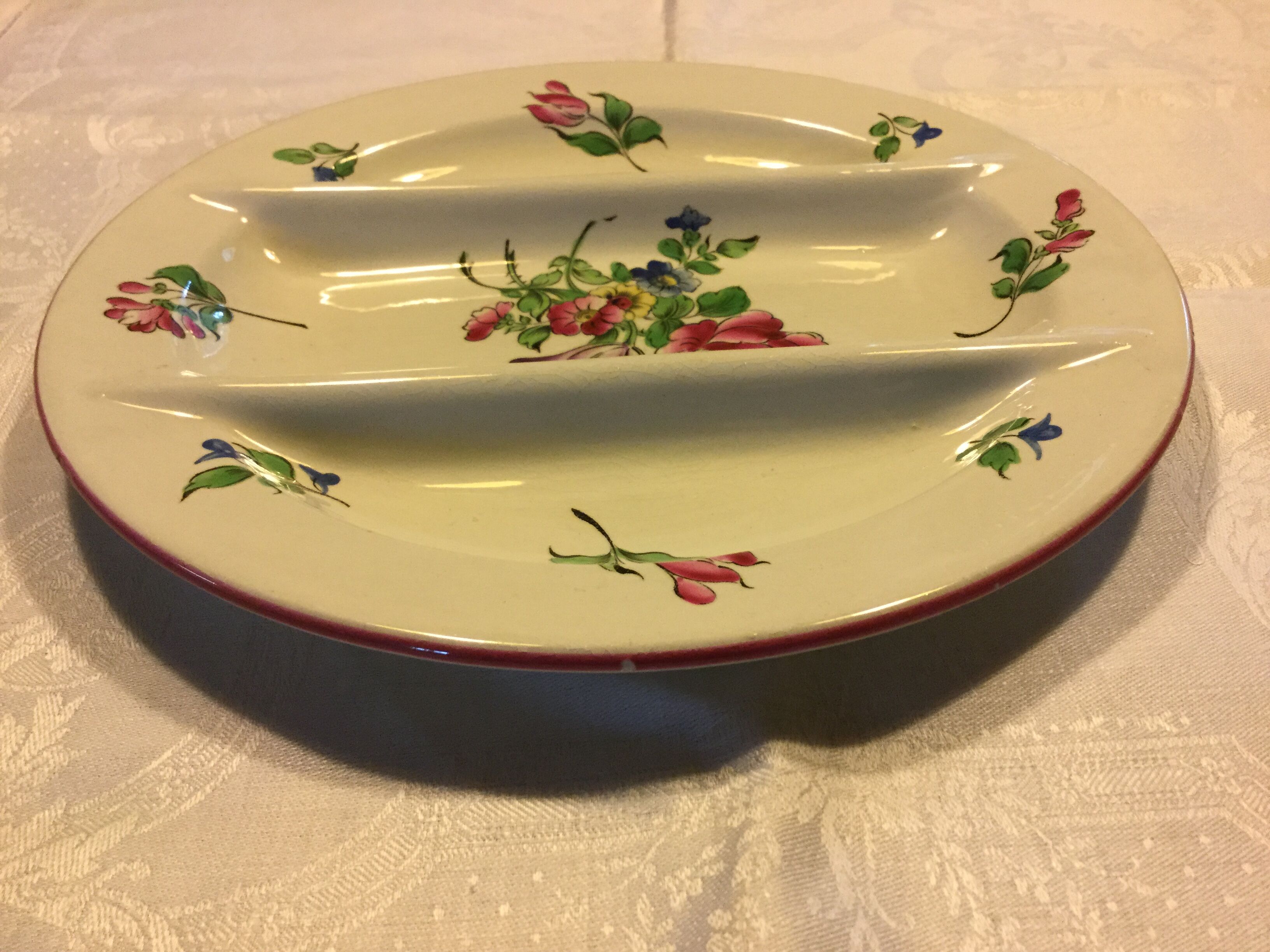 Assiette à compartiment demi porcelaine KG Luneville Selency