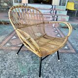 Fauteuil en rotin  vers 1960