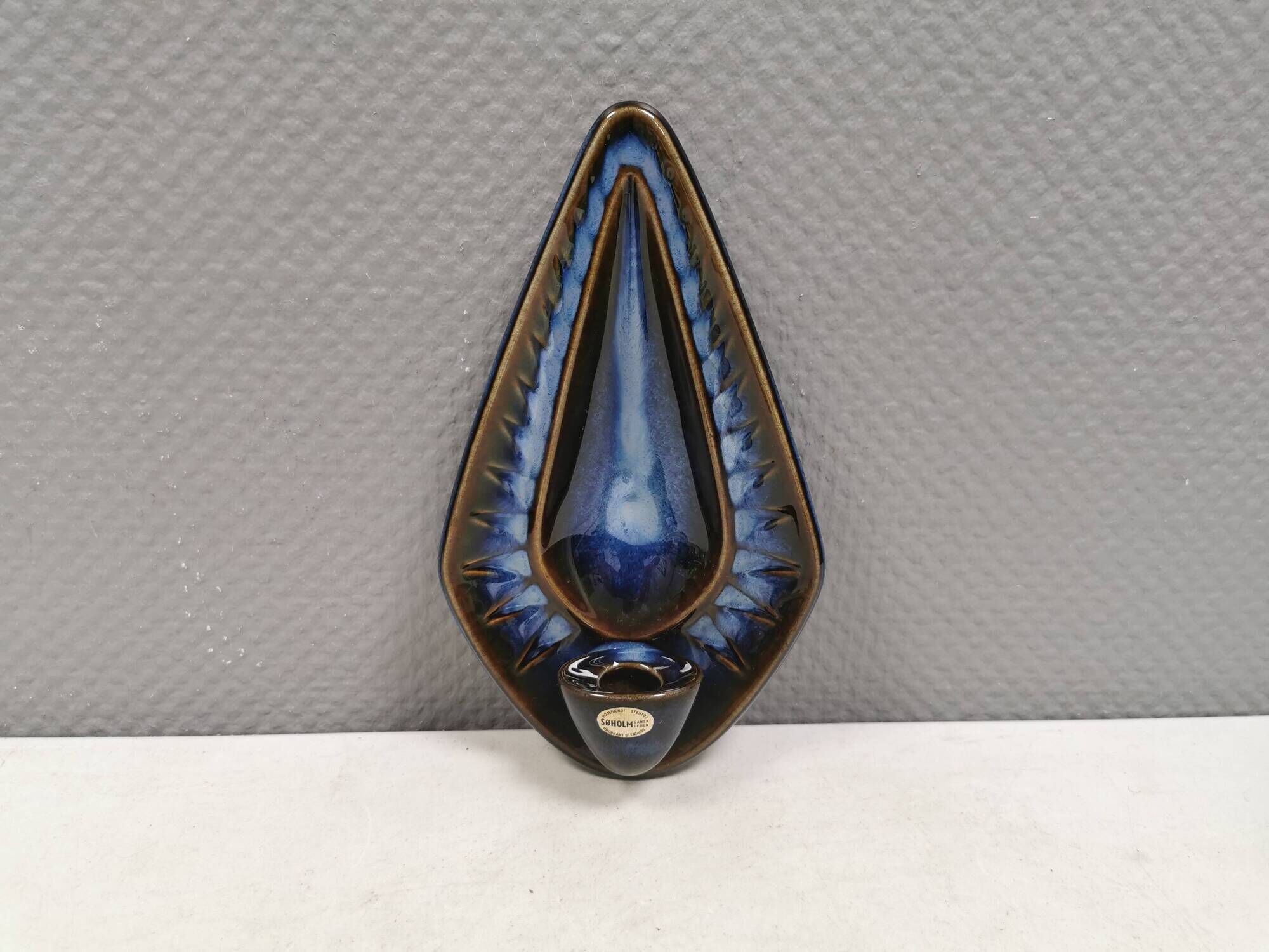 Søholm wall candlestick made of ceramic in blue colors 1960s