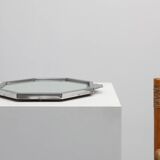 French Art Deco geometric octagonal Chrome and Mirrored Plateau, circa 1930