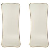 Golden brass mirror in the style of Gio Ponti. 1980s or 1990s.