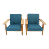 1960s Hans J. Wegner Pair of GE 290 Armchairs in Oak for Getama, Denmark