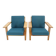 1960s Hans J. Wegner Pair of GE 290 Armchairs in Oak for Getama, Denmark