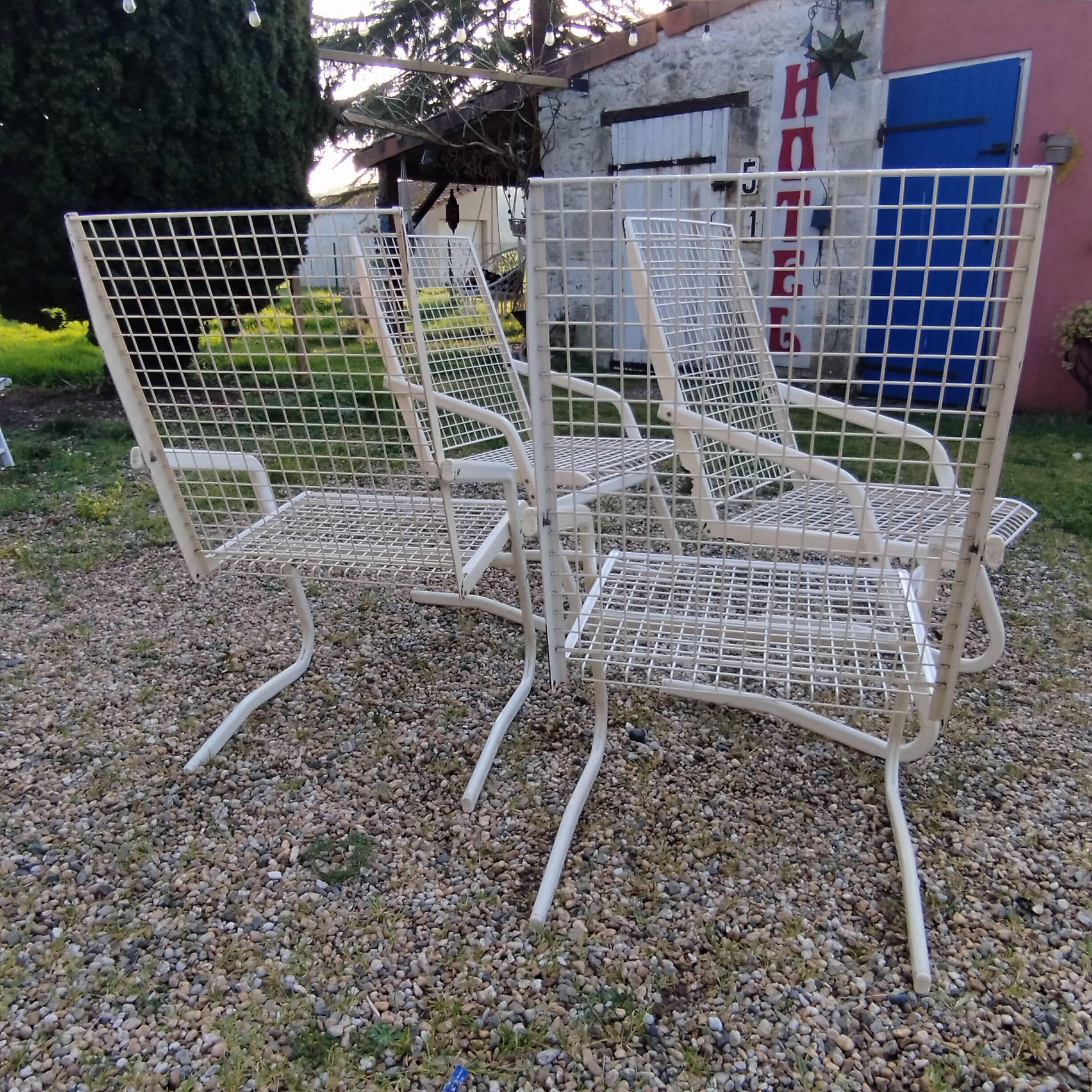 Vintage metal garden chairs