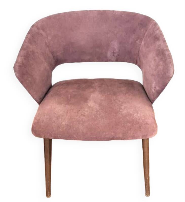 Vintage Scandinavian chair in teak and velvet