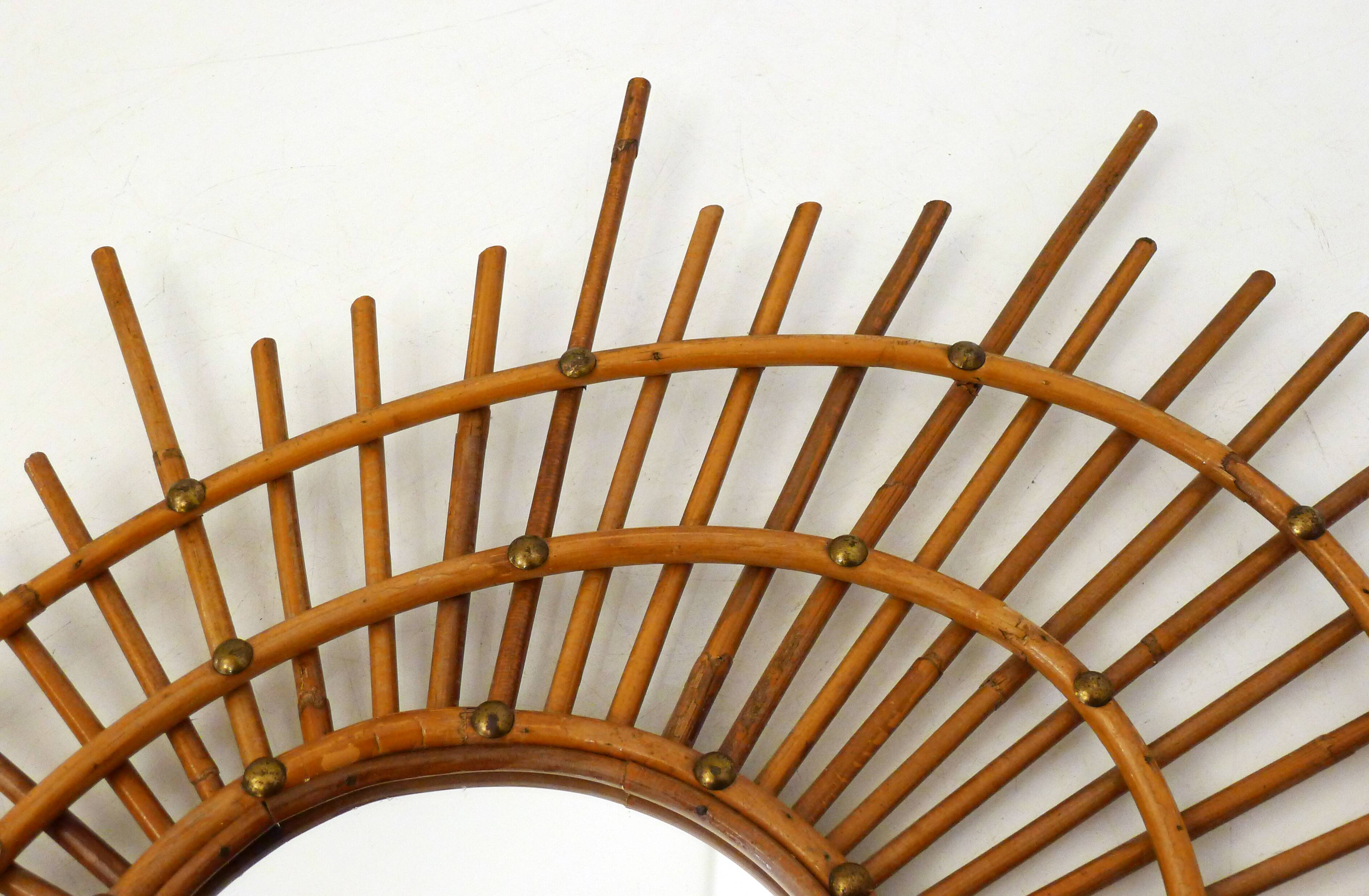 Miroir soleil ortf rotin