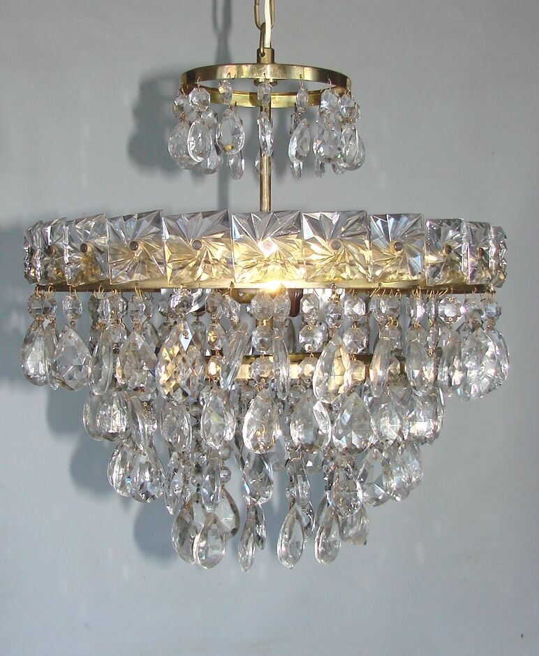Crystal chandelier cascade, 1960s