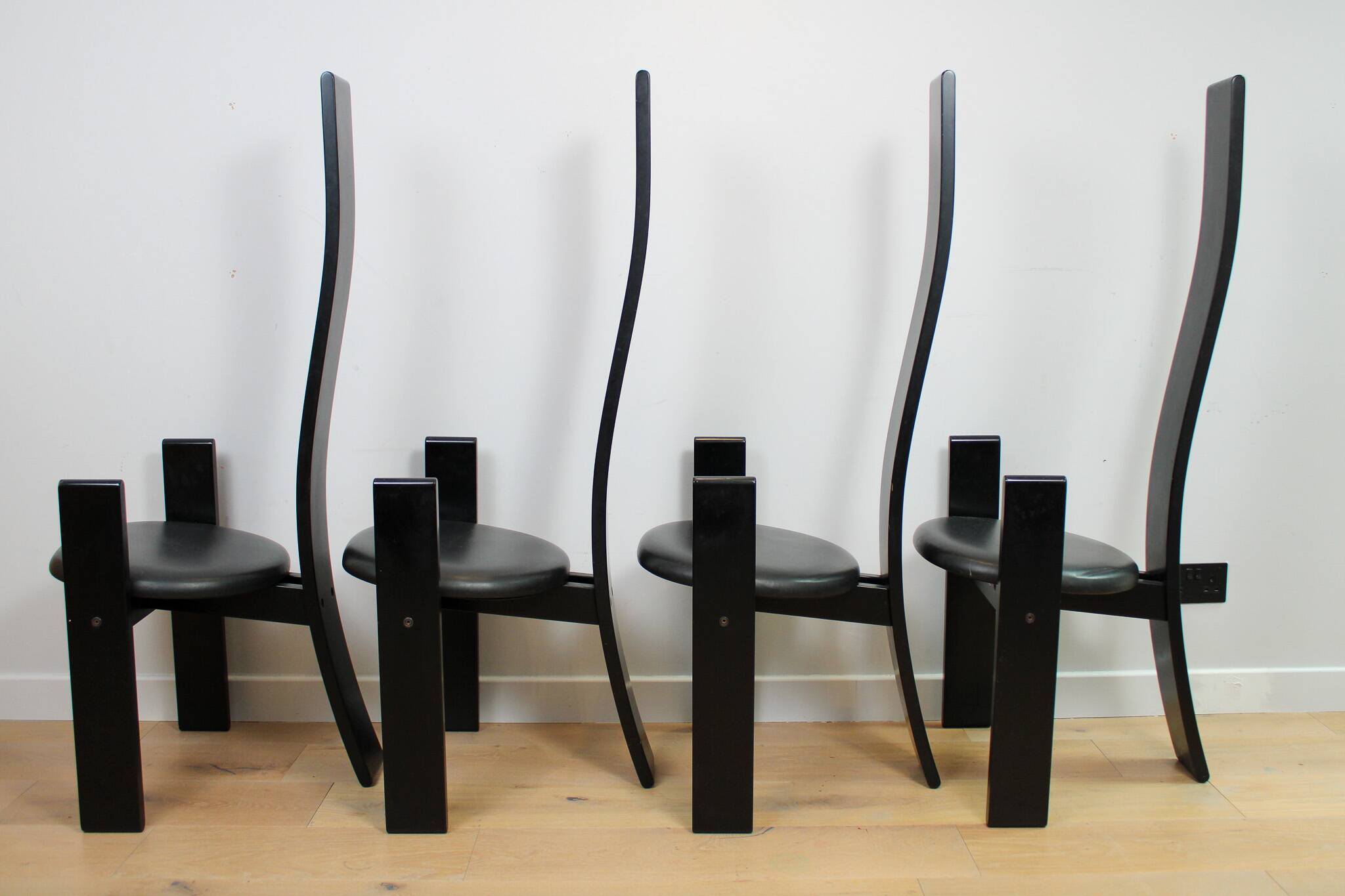 Set of 4 dining chairs model 'Golem' designed by Vico Magistretti for Poggi