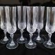 6 flûtes à Champagne, cristal d'arques, modèle Longchamp
