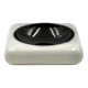Space age black and white ceramic ashtray / vide poche, Italy 1970s