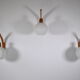 Teak wall lamps Rispal 1960