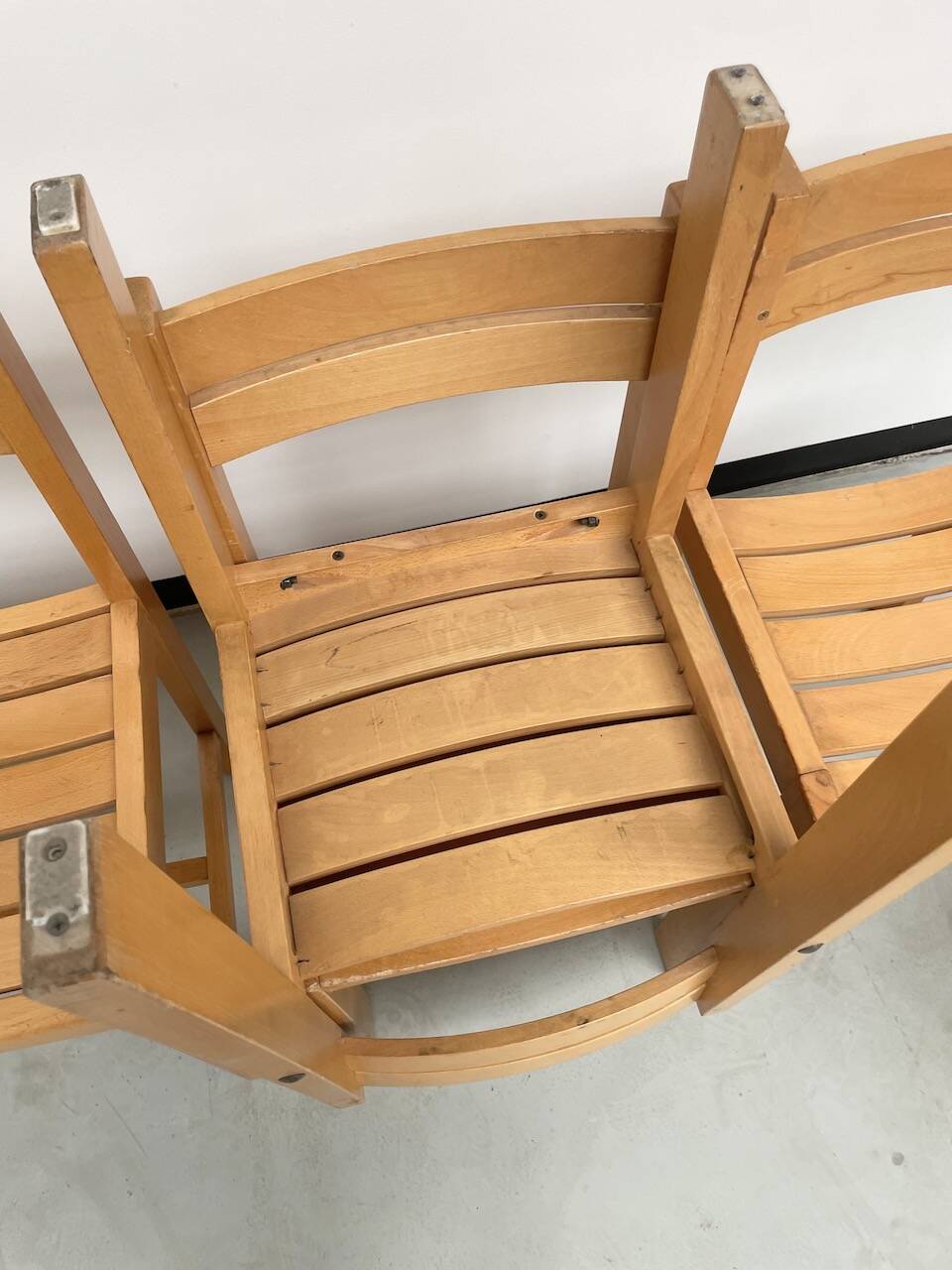 Beech chairs from the 1980s, Sornay.