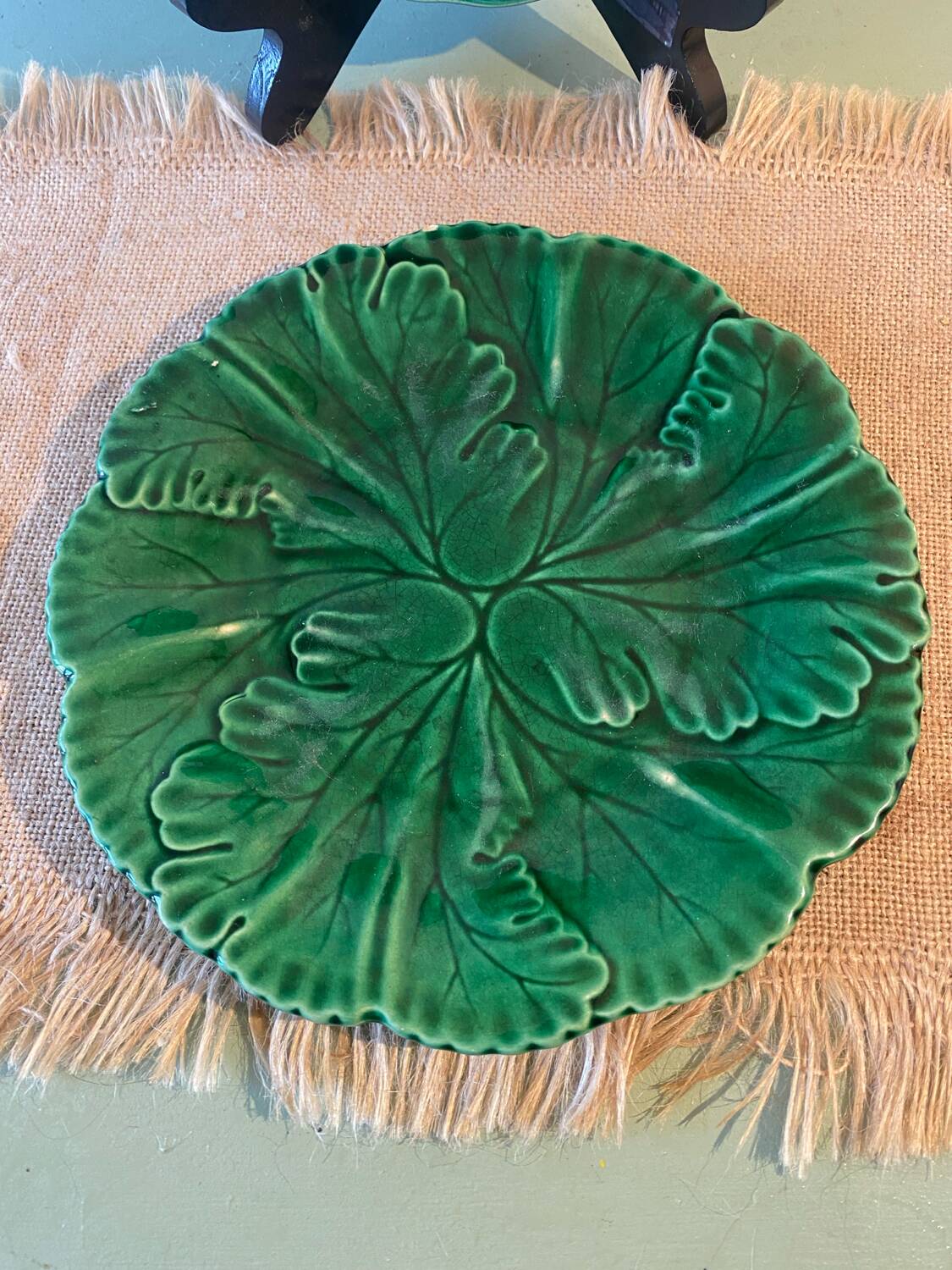 Two old majolica plates
