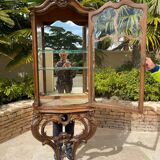 Louis XV Style Walnut Display Cabinet
