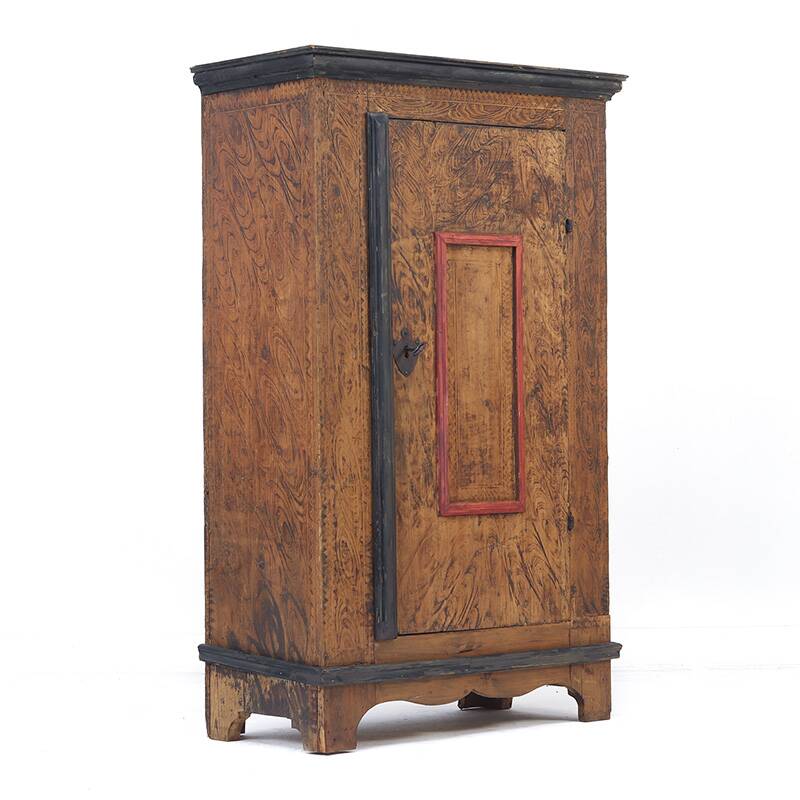 Primitive Rustic Farmhouse Folk Art Painted Bridal Cabinet