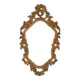 Belgian Baroque Gold Framed Oval Mirror, 1950s
