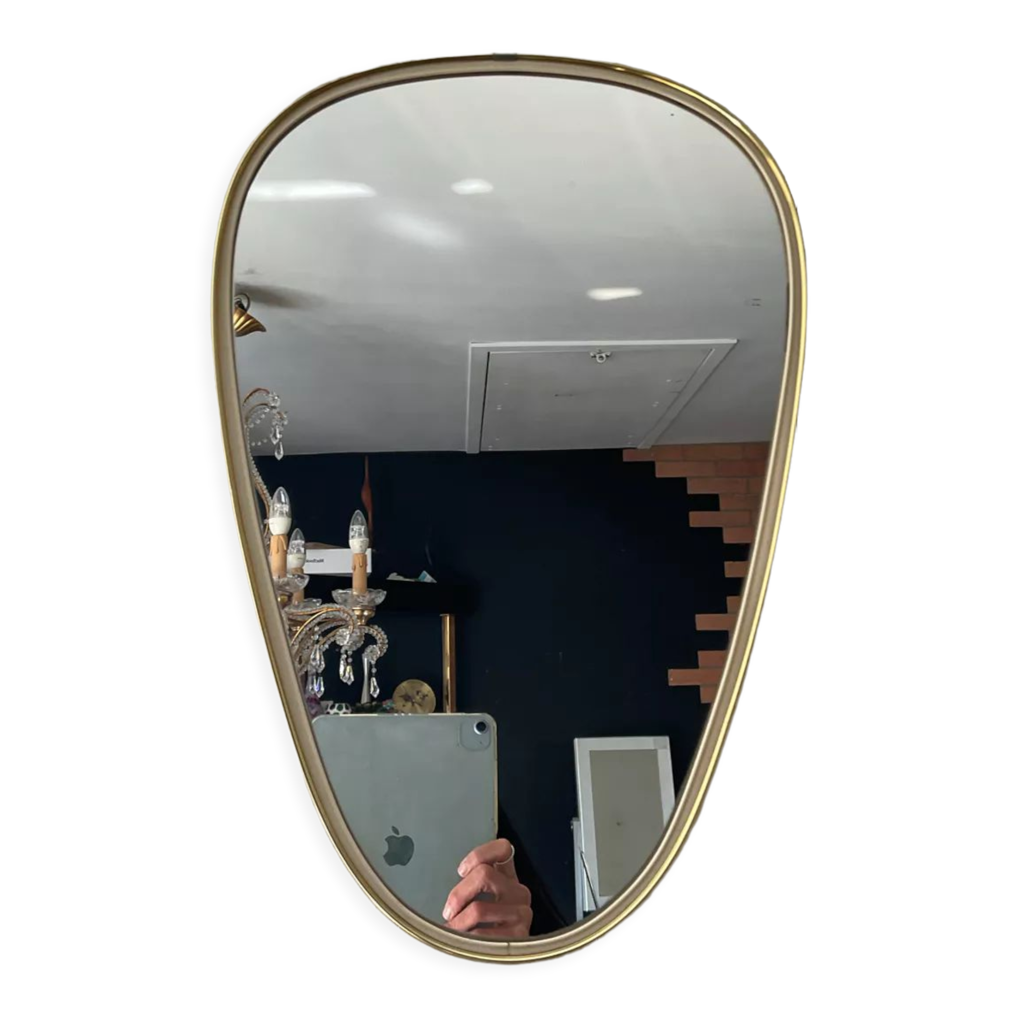 Miroir forme libre des années 60 21x47cm
