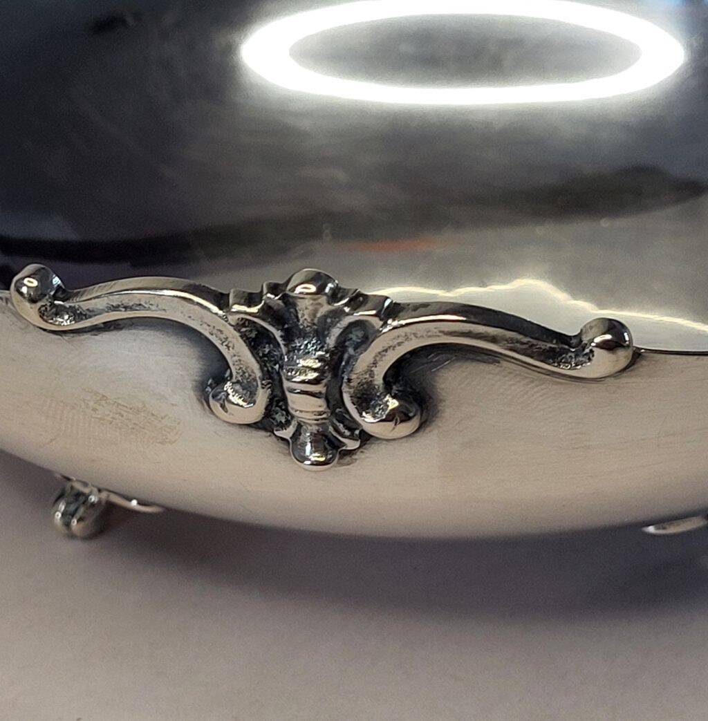 Italian 800 Silver Oval Footed Bowl