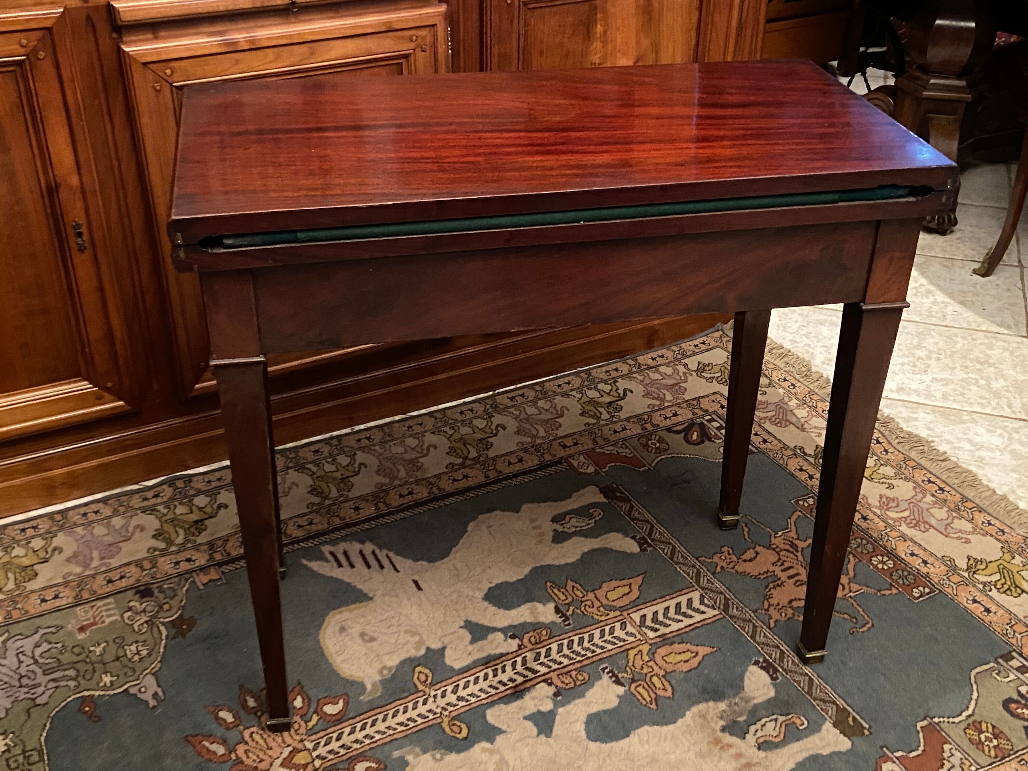 Mahogany game table console from the Napoleon III period