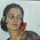 Portrait of a gypsy by Alice Rose Laure Binet - Art Deco painting