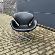 Originele zwart lederen Fritz Hansen Swan chair Topstaat!
