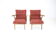 1960s pair of oak armchairs, czechoslovakia