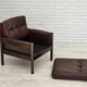 1970s, Scandinavian armchair, furniture leather, beech wood.