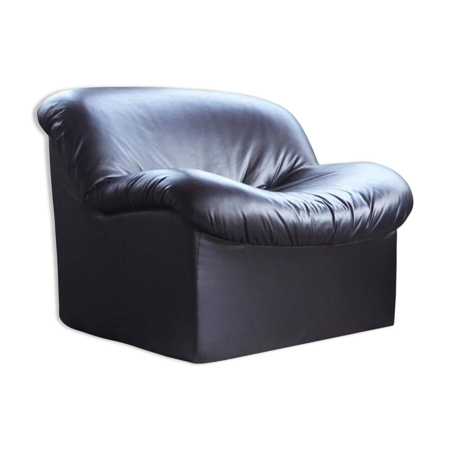 Fauteuil sculpturale rembourrée post-moderne 1980
