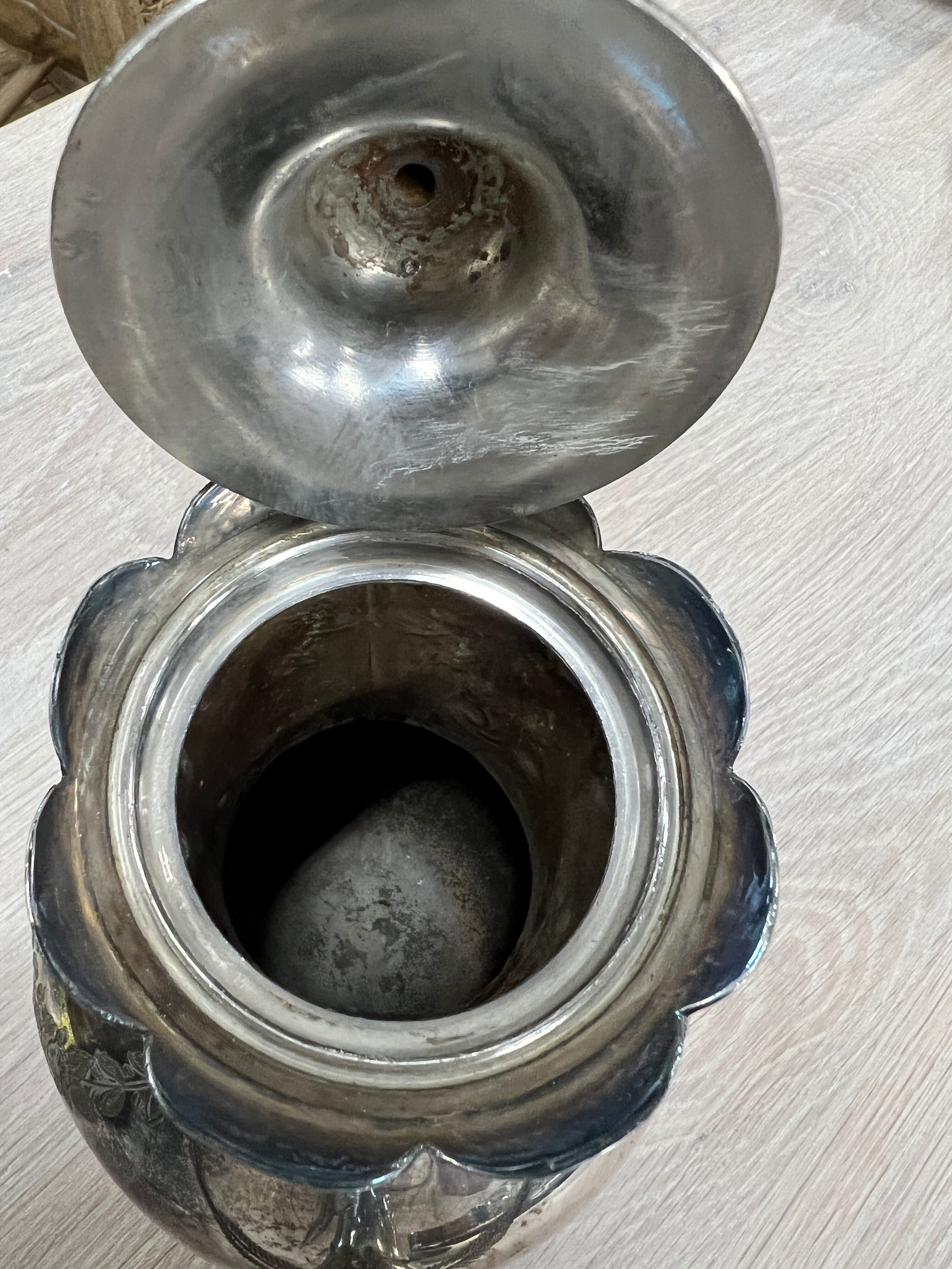 Old silver metal coffee maker