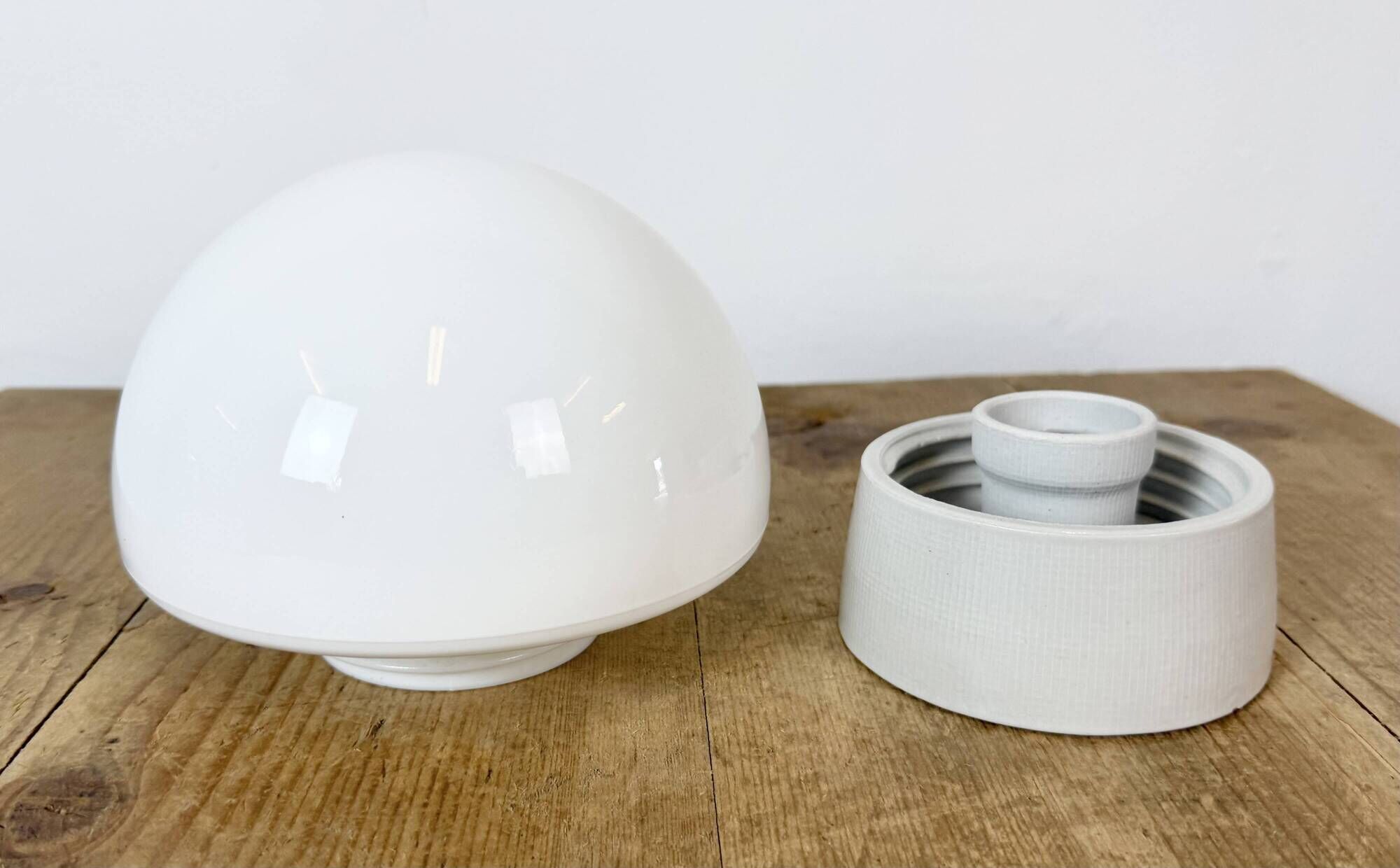 Vintage White Porcelain Ceiling Light, 1970s