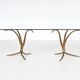 Unique sculptural dining table in bronze and glass, Belgium 1970.