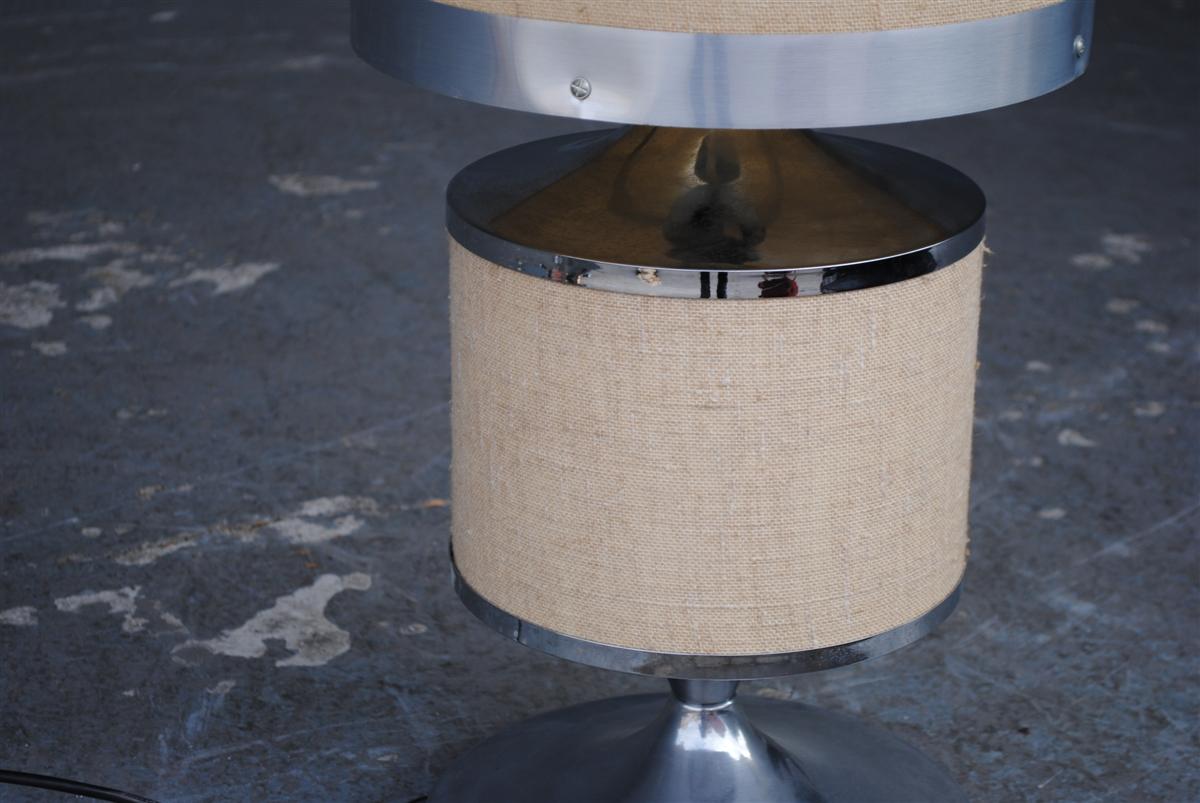 1970 See Delmas design light shade canvas and metal chrome