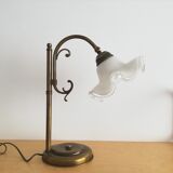 1960s brass and glass table lamp vintage