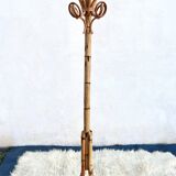 Vintage Bamboo and Rattan Parrot Coat Rack, 1960s