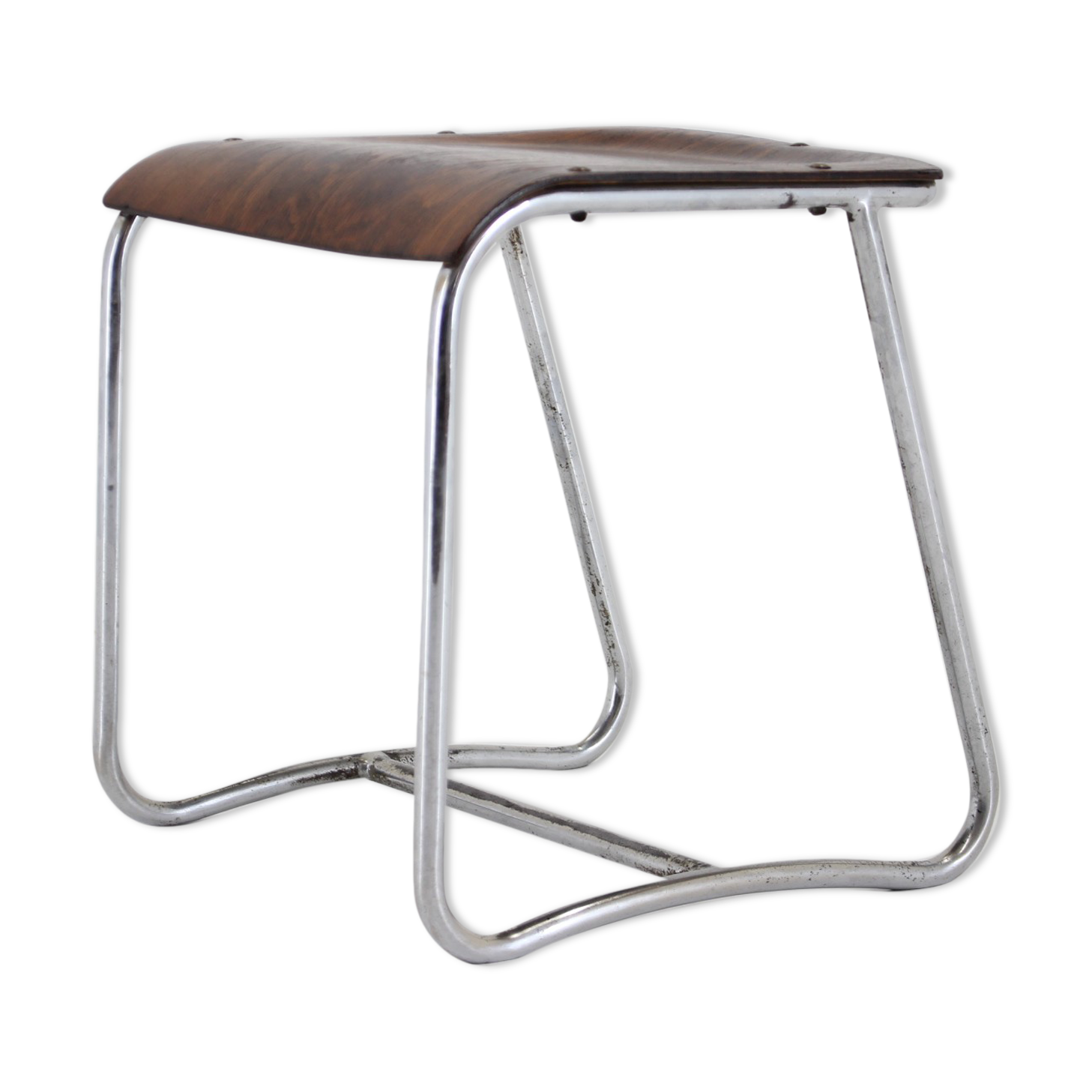 1930s chrome bauhaus stool ,czechoslovakia