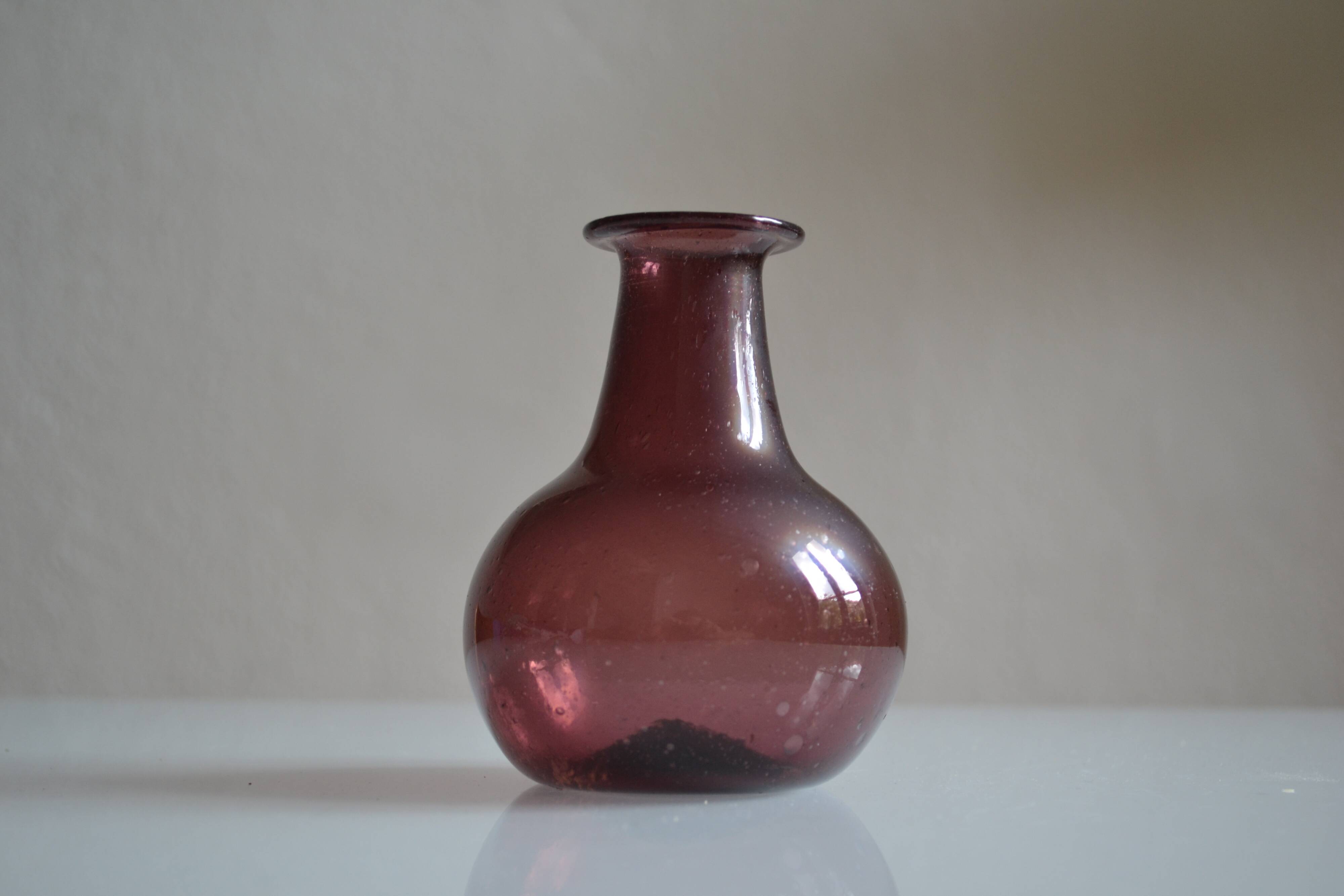 Blown and bubbled glass vase