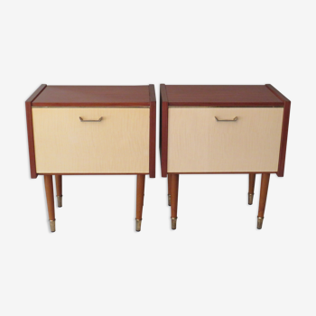 Pair of bedside tables from the mid-century, 1950s