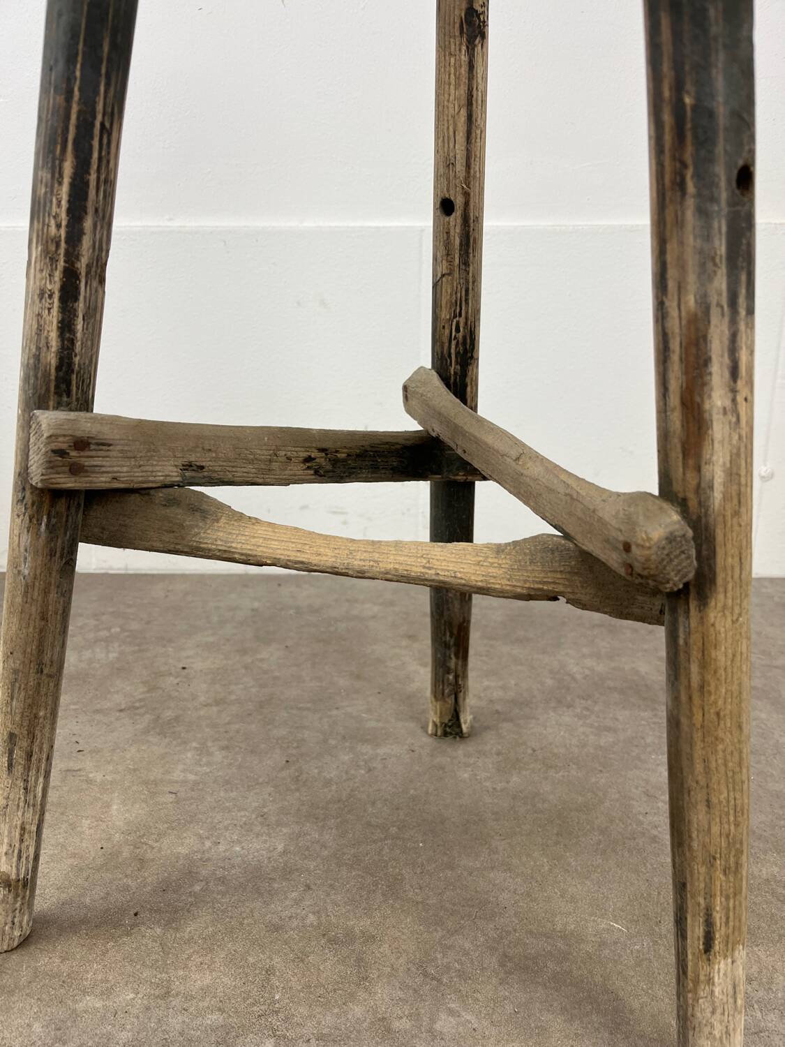 3 primitive stools, folk art