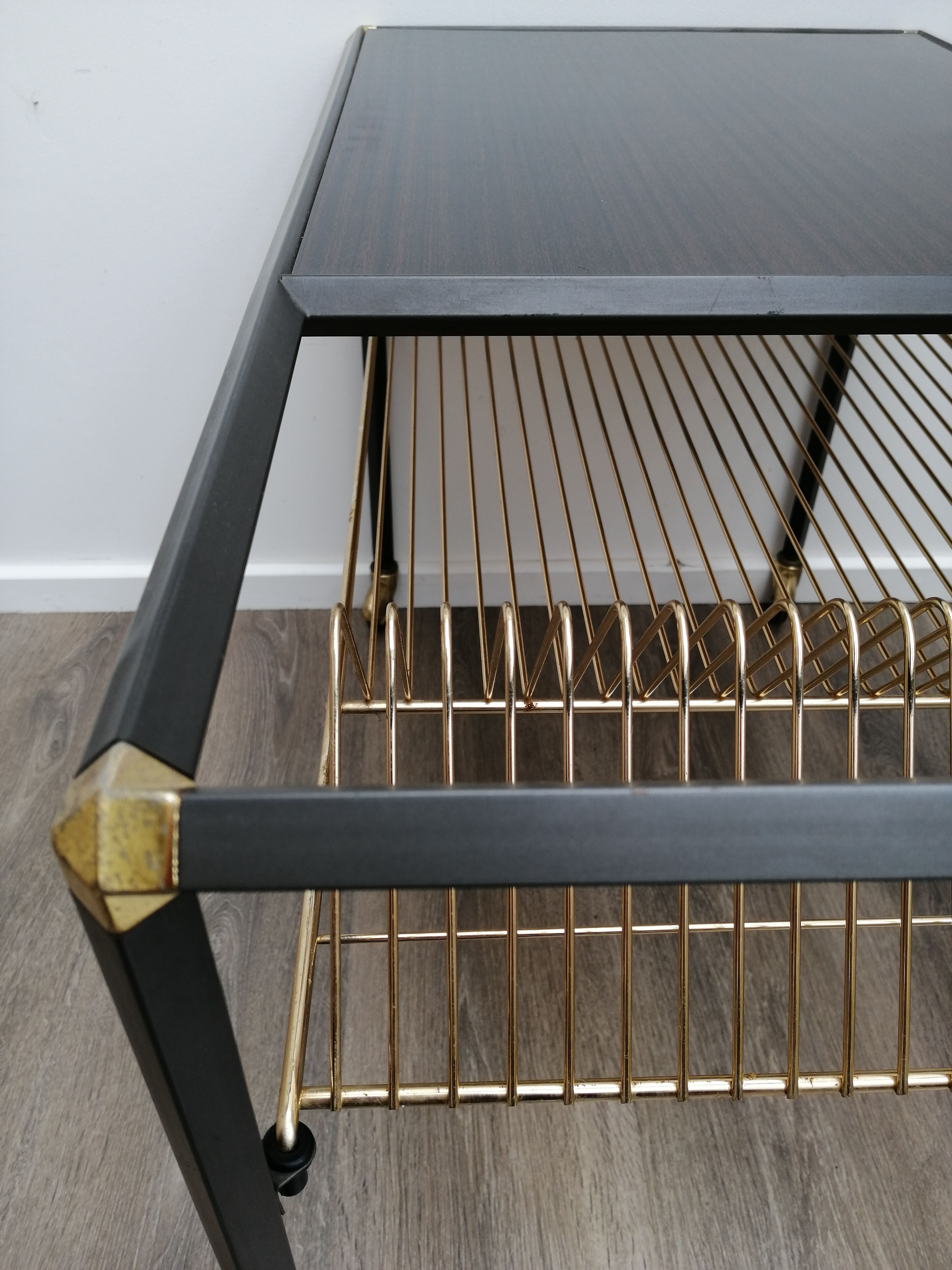 Vinyl holder side table