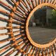 Miroir soleil rotin flammé 79cm